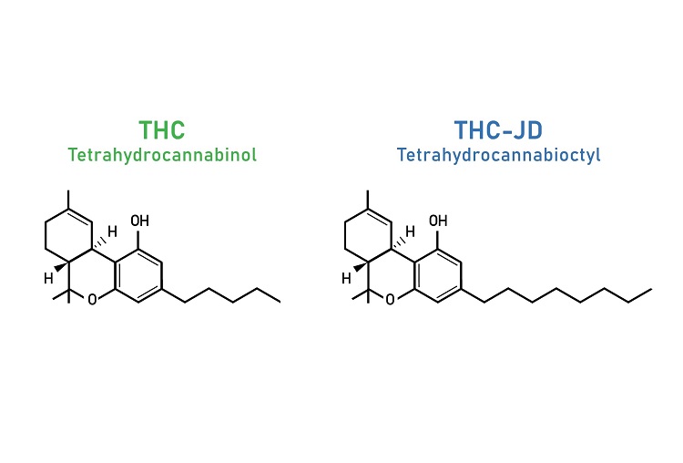 Chemical structure of THC vs. THCJD