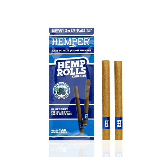 HEMPER Hemp Rolls King Size s papirnatim vrhom 2 kom - Borovnica