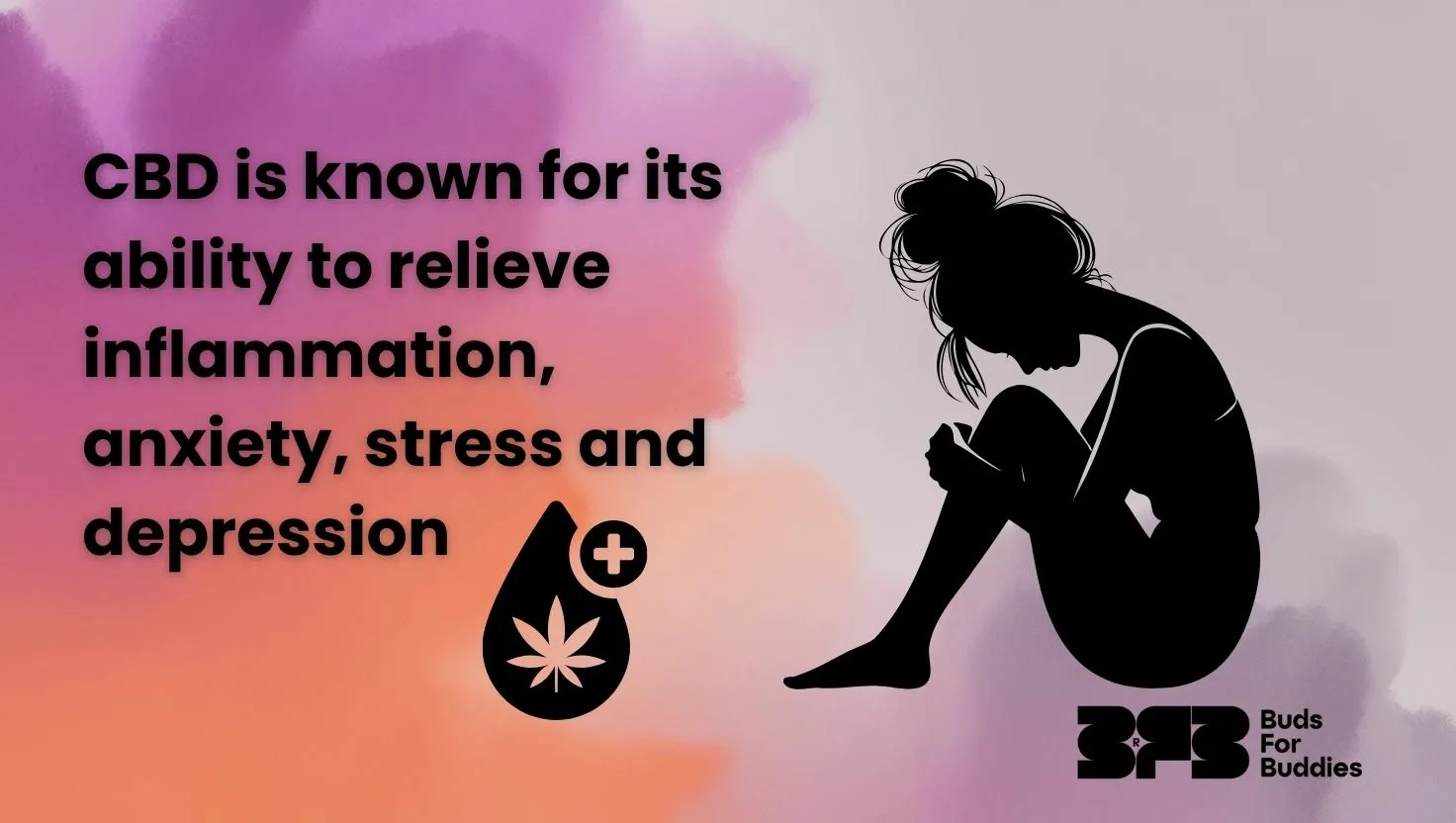 CBD is known for its ability to relieve inflammation, anxiety, stress and depression
