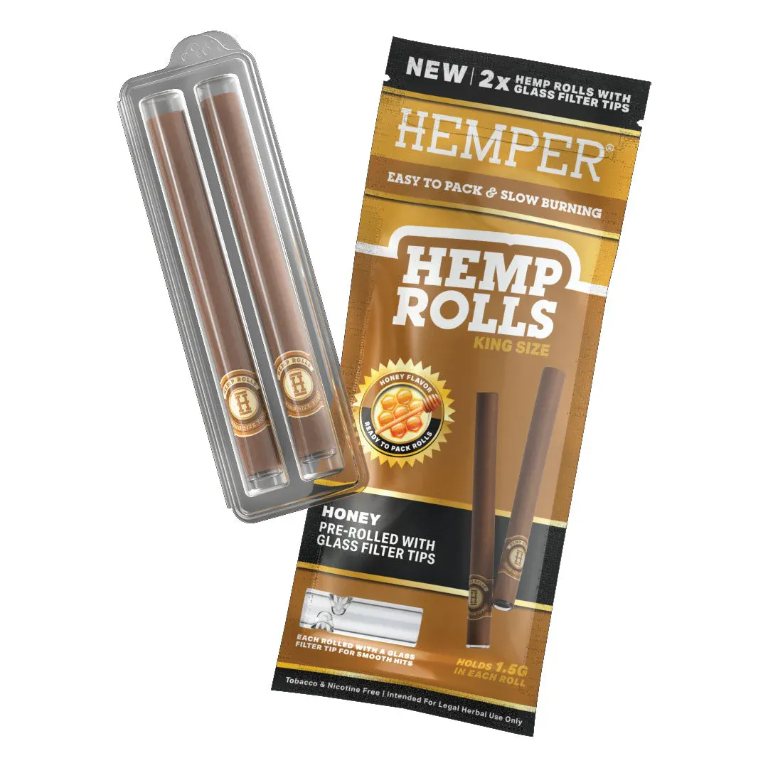 HEMPER King Size Rolls + Stakleni Vrh 2kom - Med