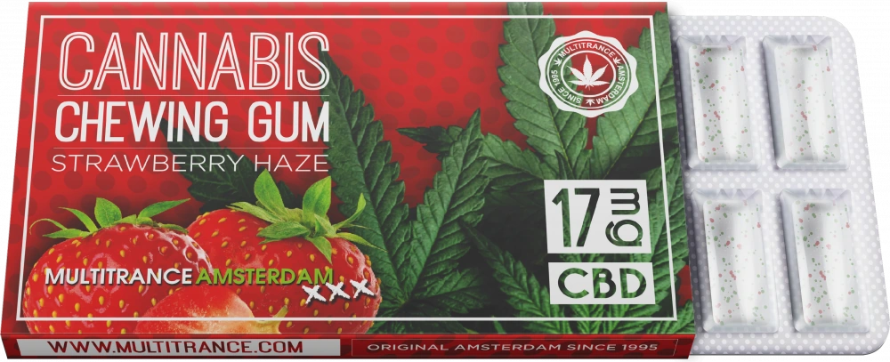 Kanabis žvakaća guma s jagodom (17 mg CBD-a), 17 g